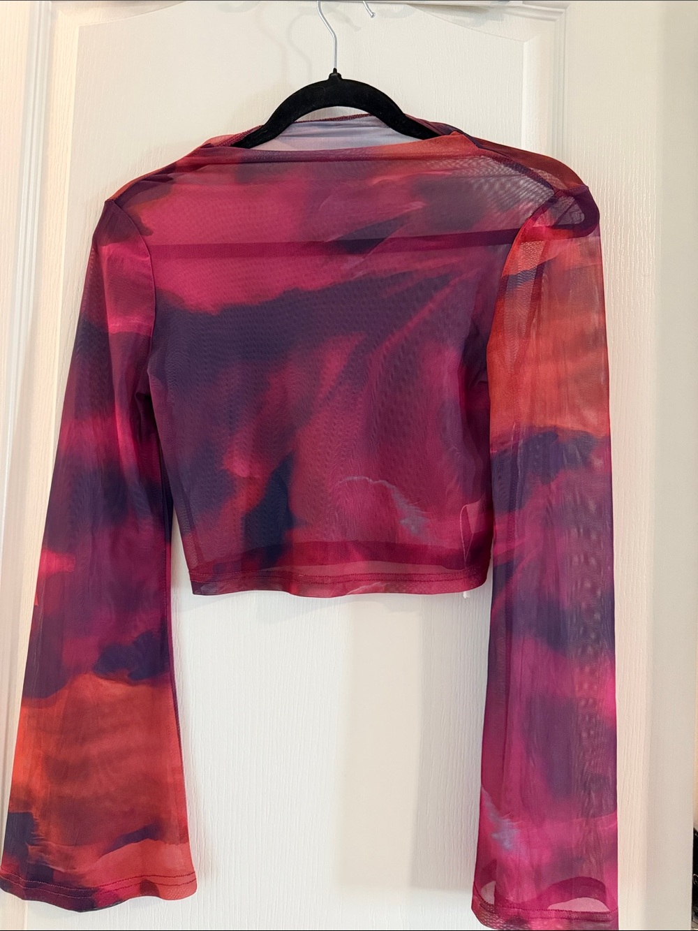 Sheer crop top vibrant colors